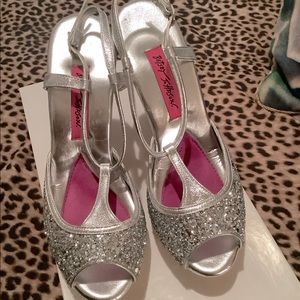 Betsey Johnson Cindy T-Strap Glitter Polly’s